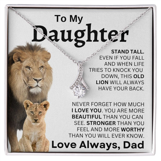 To my Daughter, Lion, From Dad Necklace