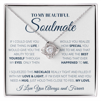 Love Knot Necklace, to my soulmate, Gift for her,