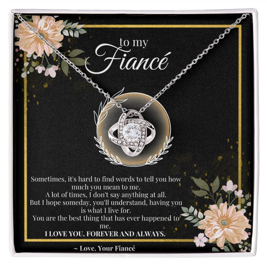 Fiancé gift, Love Interlock Necklace, Valentines day gift,Love Interlock Necklace, Personalized gift,