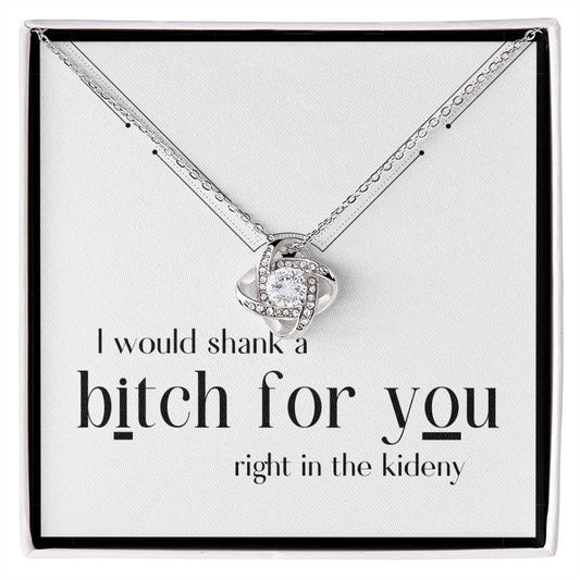 Funny Gift for Friend, Sister, Best Friend, Woman Necklace, I'd Shank a Bitch for You, Funny Birthday Gift, 14kt Gold Filled, Rose, Silver W