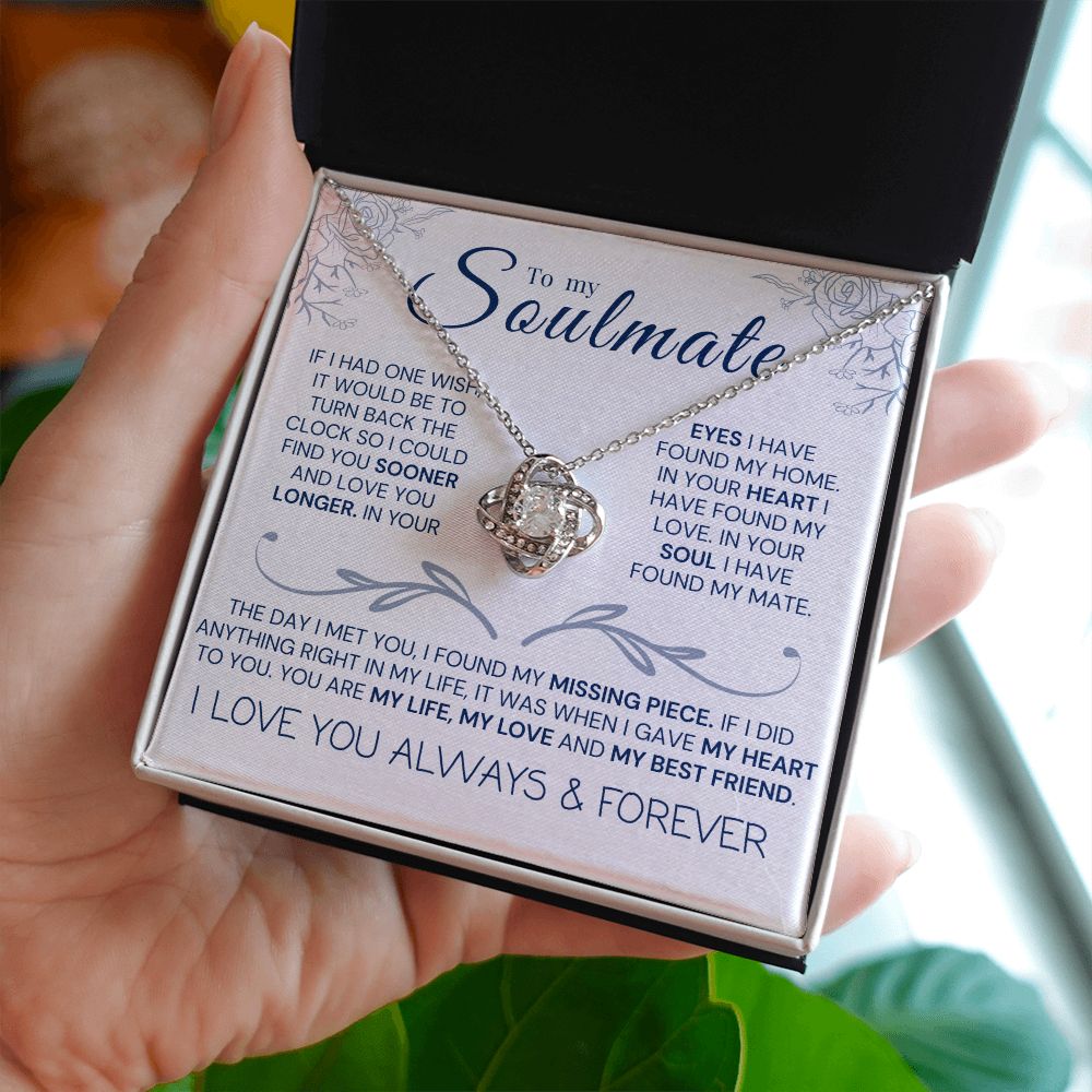 To my soulmate, love knot necklace