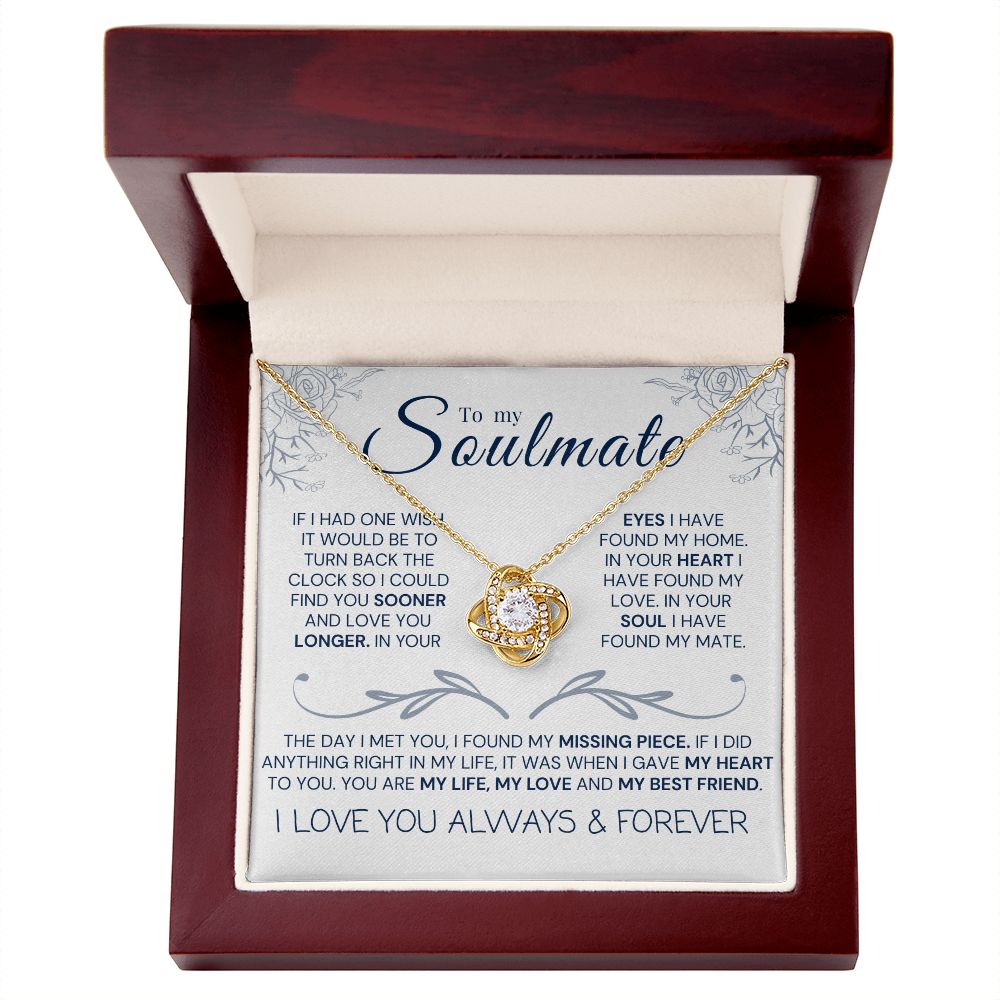 To my soulmate, love knot necklace