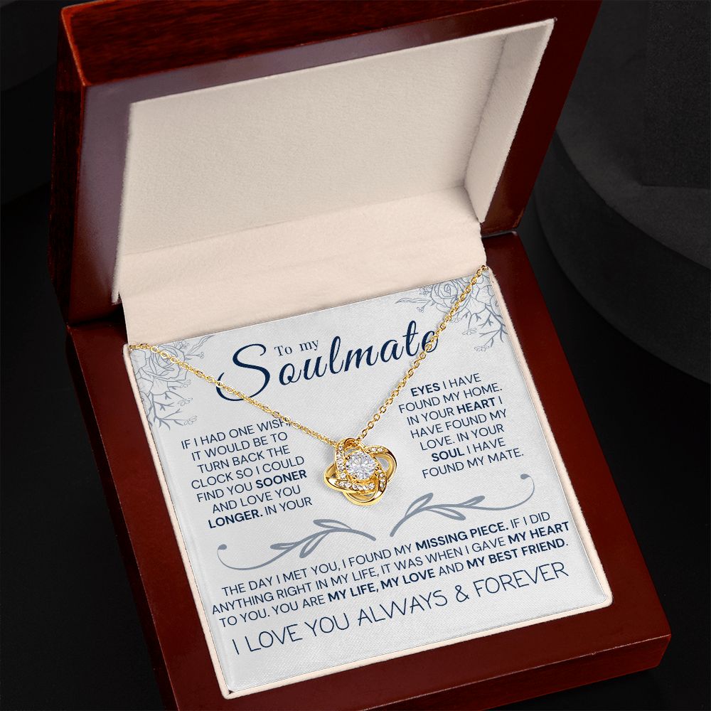 To my soulmate, love knot necklace
