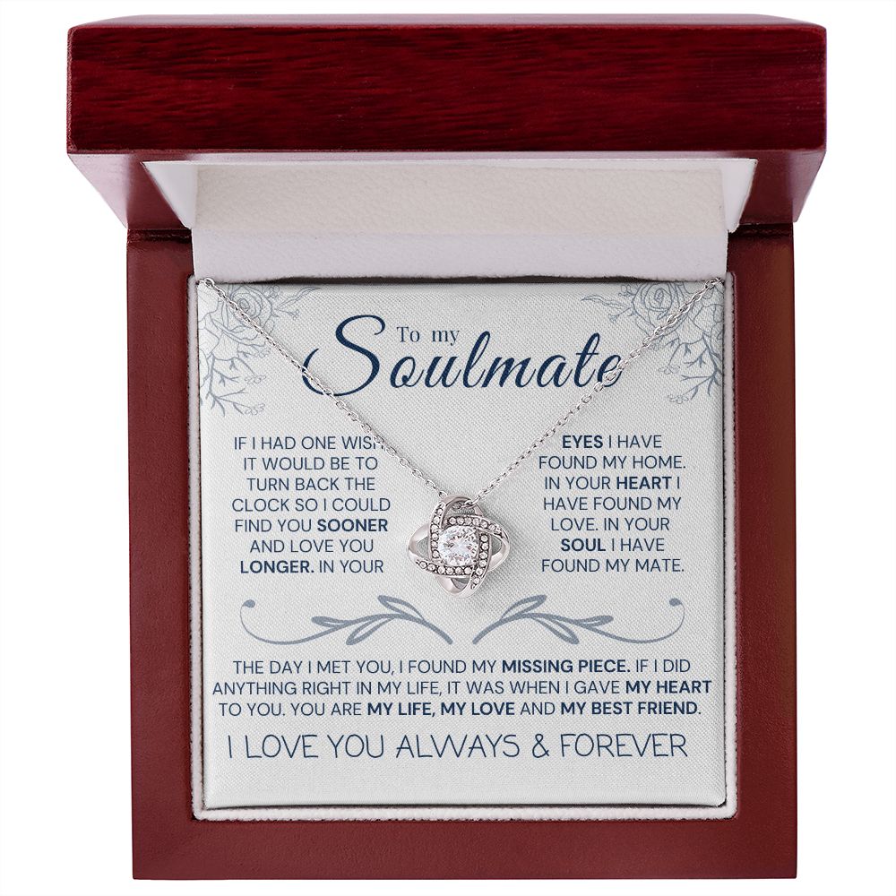 To my soulmate, love knot necklace