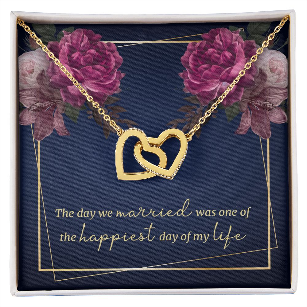 The day we married Interlock love Necklace, wife present, Personalized gifts
