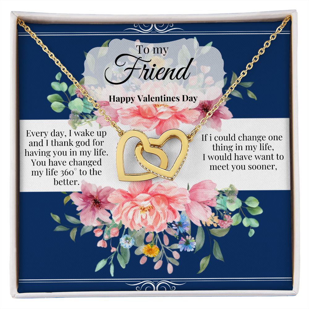 Friend, Interlocking Heart Necklace, Valentines day gift