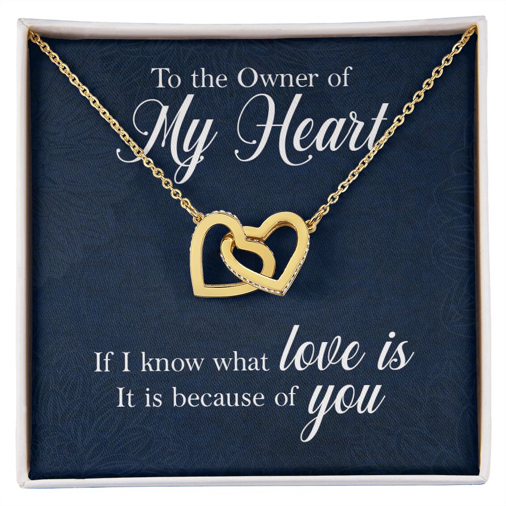 To the owner of my heart Interlock love Necklace, wife present, Personalized gifts