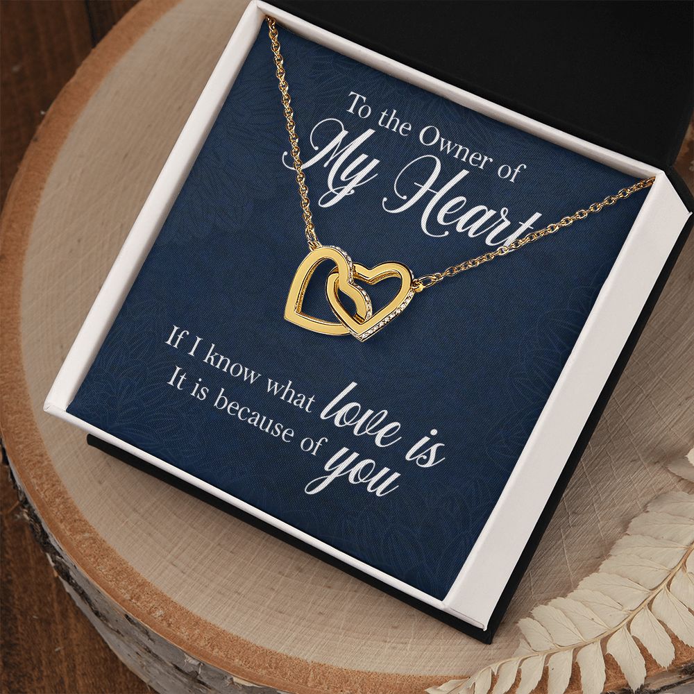 To the owner of my heart Interlock love Necklace, wife present, Personalized gifts