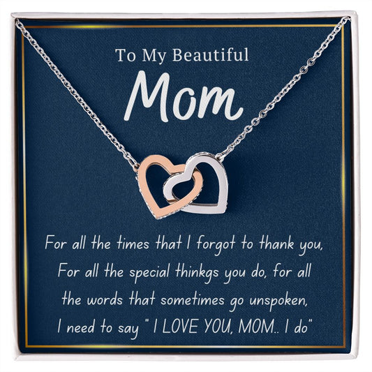 Interlock love Necklace, MOM gift, women, girls, moms, female,