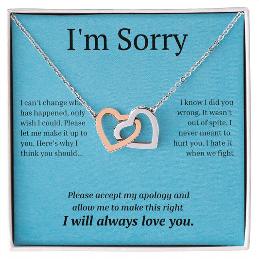 Interlocking Necklace, I'm sorry, gift for her