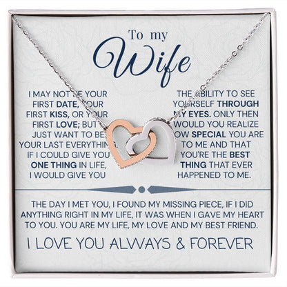 Interlock love Necklace, to my wife present, Personalized gifts