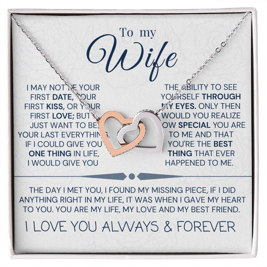 Interlock love Necklace, to my wife present, Personalized gifts