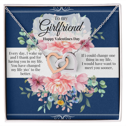 Girlfriend Interlocking Necklace, Valentines day Necklace