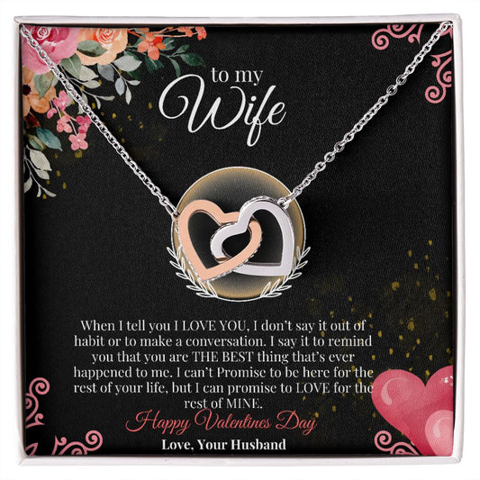 to my wife gift Interlocking Necklace, Valentines day Necklace