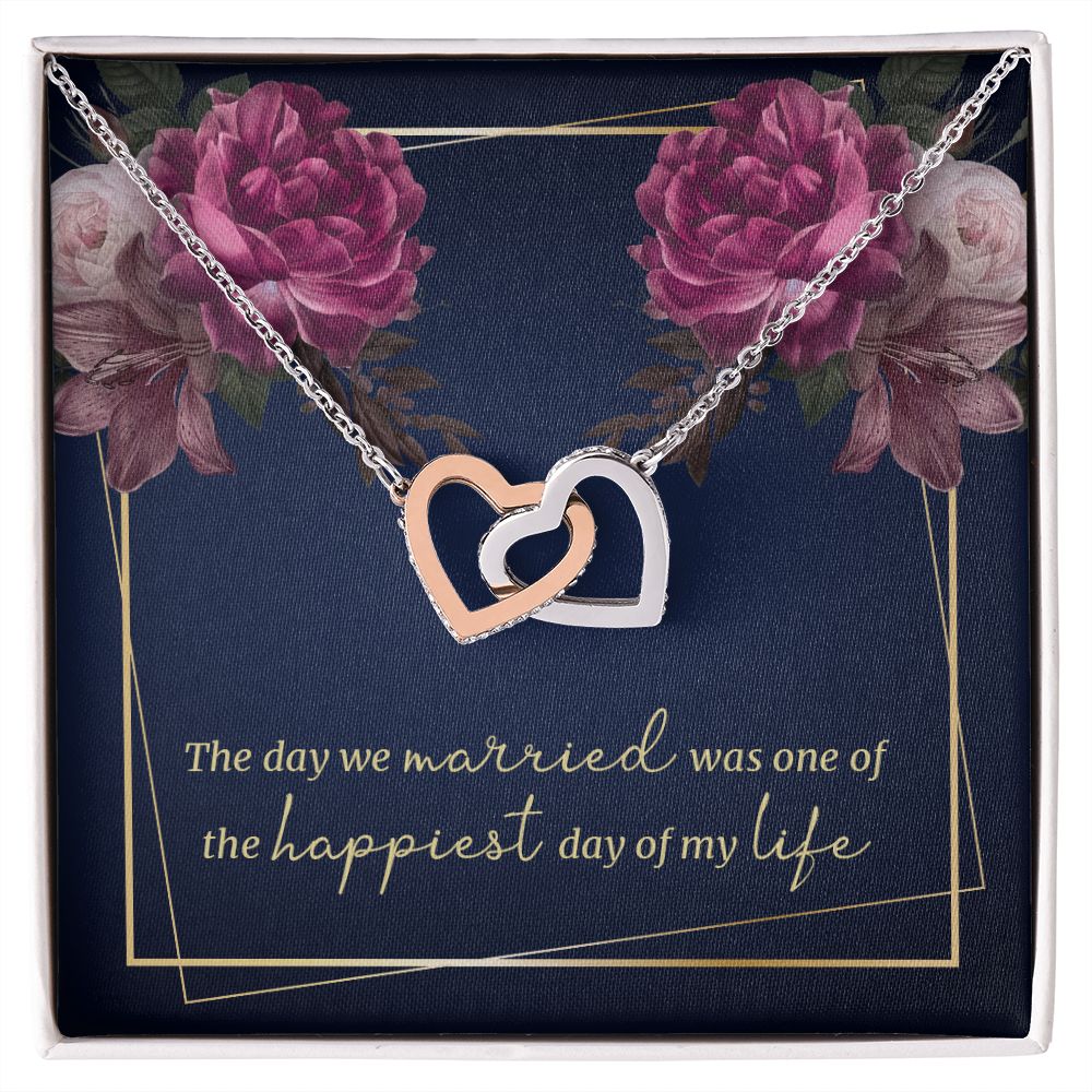 The day we married Interlock love Necklace, wife present, Personalized gifts
