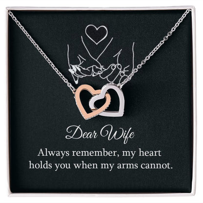 Dear wife - always remember Interlock love Necklace, wife present, Personalized gifts