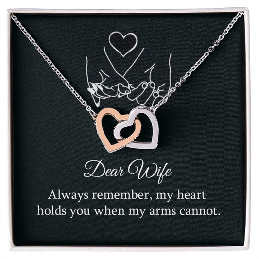 Dear wife - always remember Interlock love Necklace, wife present, Personalized gifts