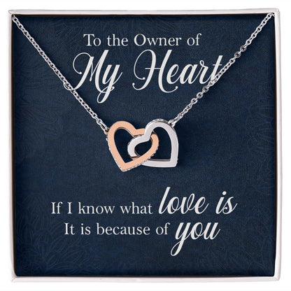 To the owner of my heart Interlock love Necklace, wife present, Personalized gifts
