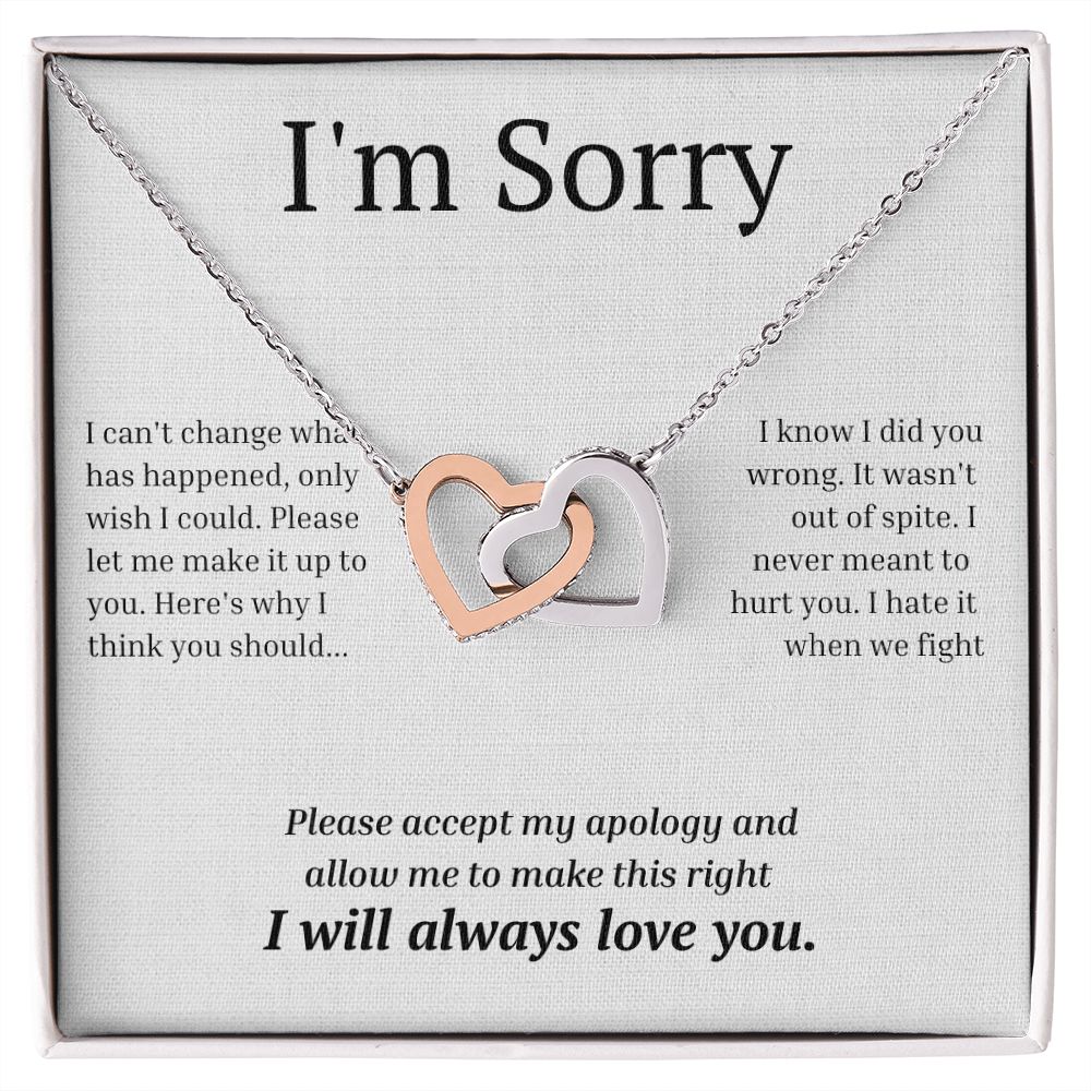 Interlocking Necklace, I'm sorry, gift for her