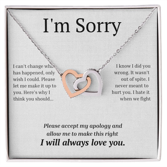 Interlocking Necklace, I'm sorry, gift for her