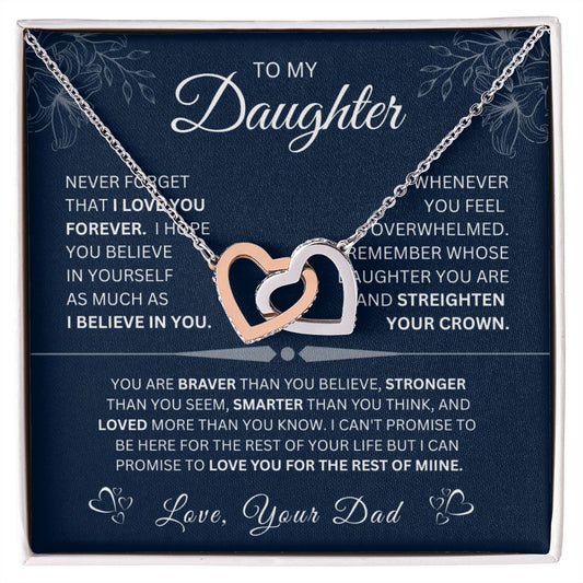 Interlock love Necklace, wife present, Personalized gifts, Daughter,