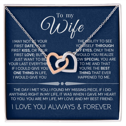 Interlock love Necklace, to my wife present, Personalized gifts