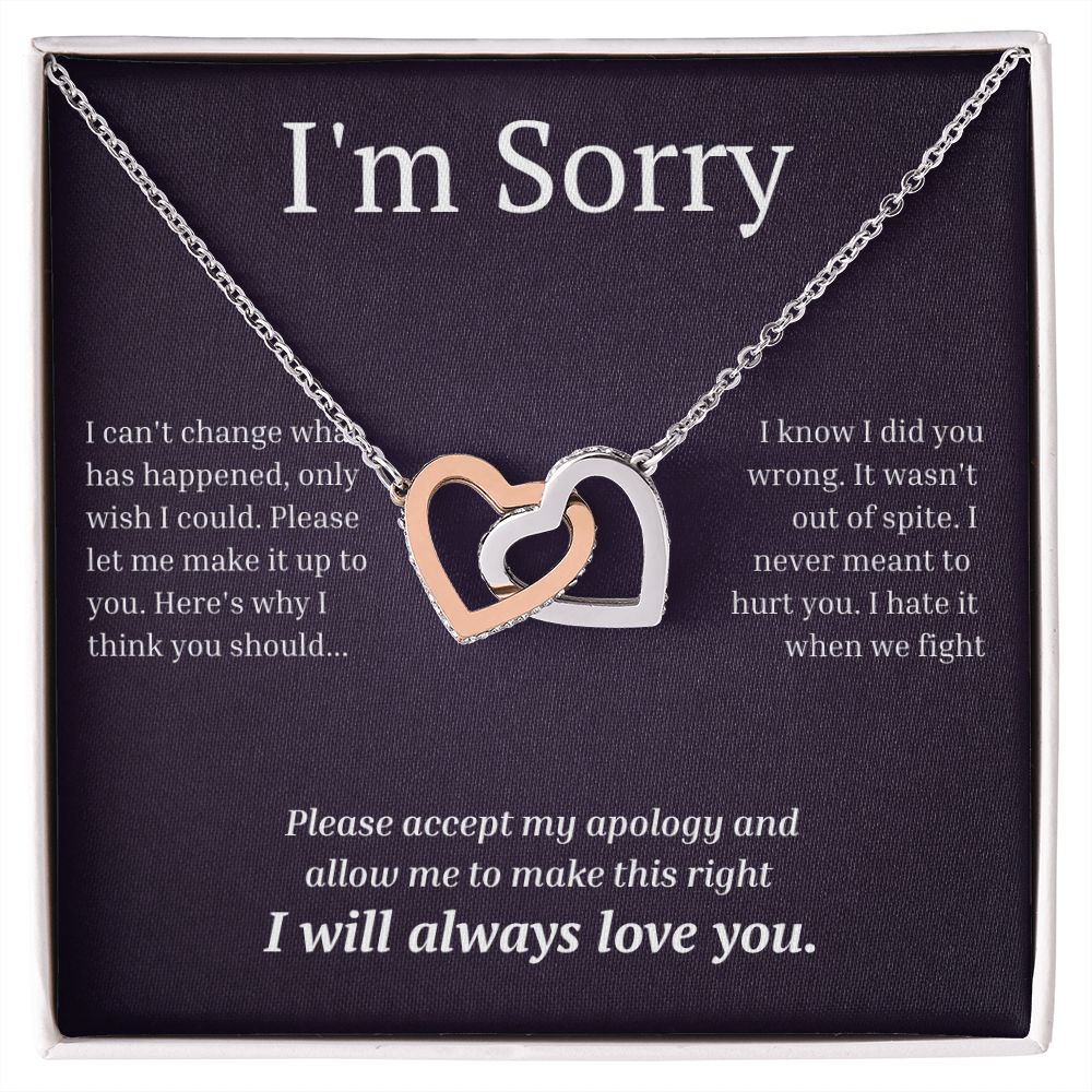 Interlocking Necklace, I'm sorry, gift for her