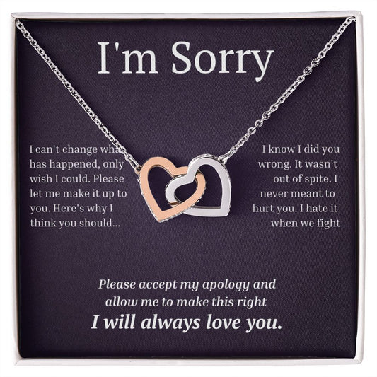 Interlocking Necklace, I'm sorry, gift for her