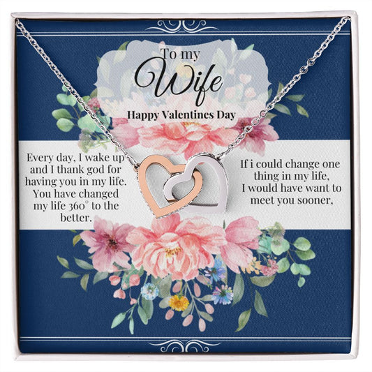 Wife Interlocking Necklace, Valentines day Necklace