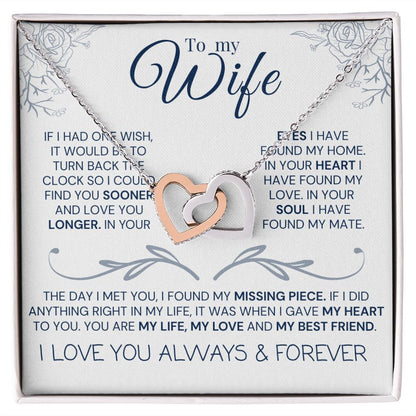 Interlock love Necklace, to my wife present, Personalized gifts