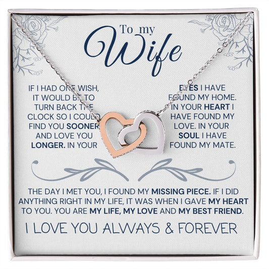 Interlock love Necklace, to my wife present, Personalized gifts