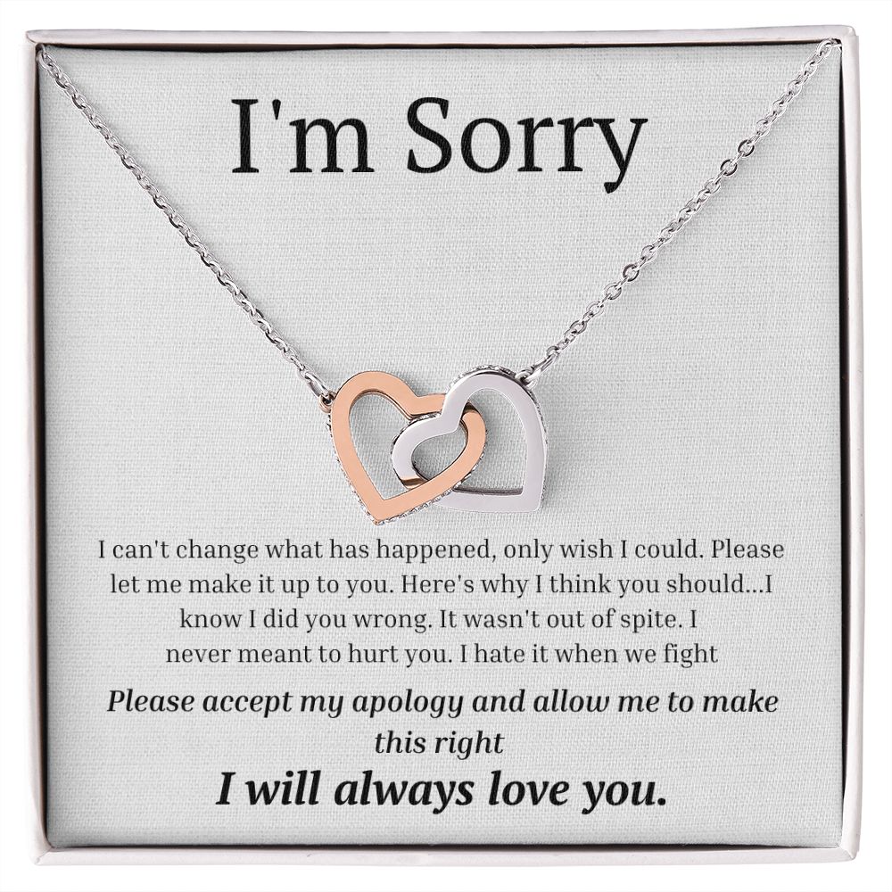 Interlocking Necklace, I'm sorry, gift for her