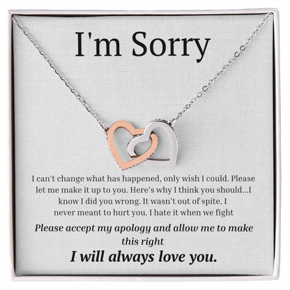 Interlocking Necklace, I'm sorry, gift for her