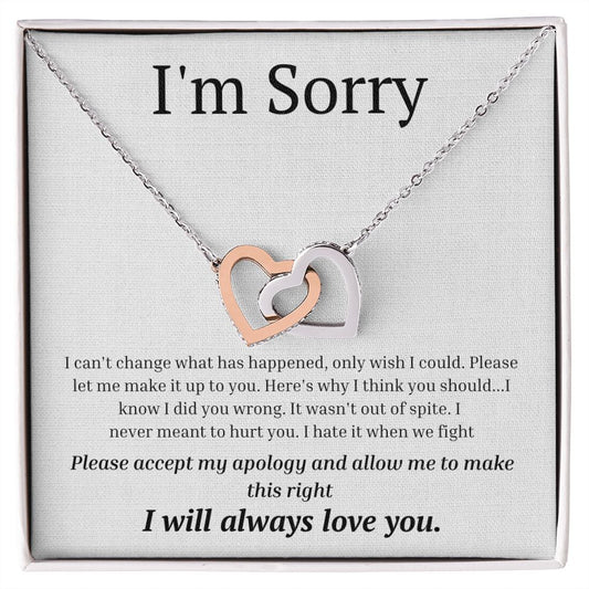 Interlocking Necklace, I'm sorry, gift for her