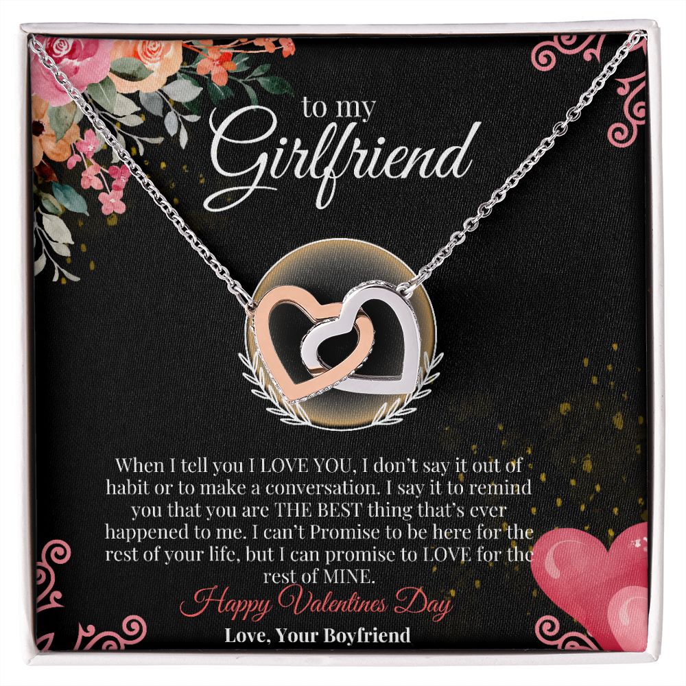 To my Girlfriend gift, Interlocking Necklace, Valentines day Necklace