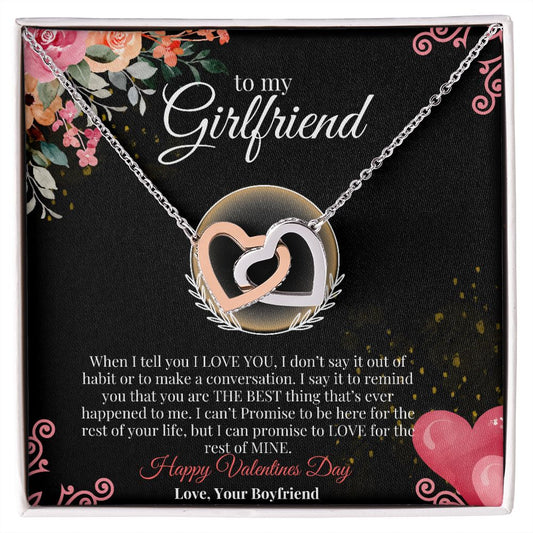 To my Girlfriend gift, Interlocking Necklace, Valentines day Necklace