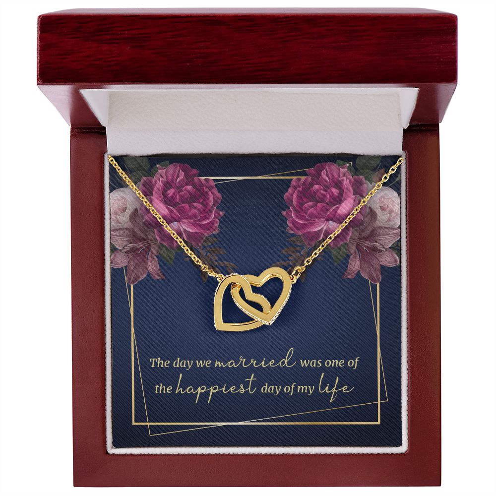 The day we married Interlock love Necklace, wife present, Personalized gifts