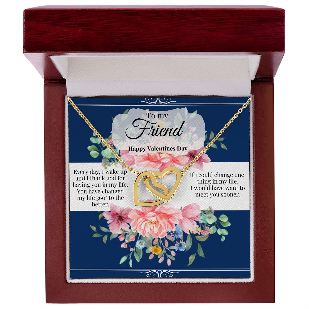 Friend, Interlocking Heart Necklace, Valentines day gift