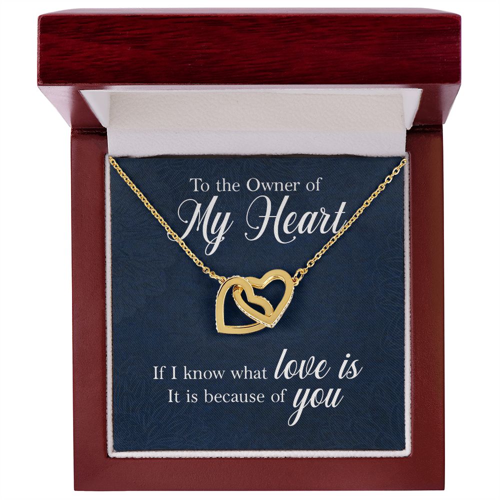 To the owner of my heart Interlock love Necklace, wife present, Personalized gifts