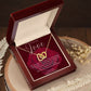Interlocking heart necklace, To my true love, Valentines day gift,