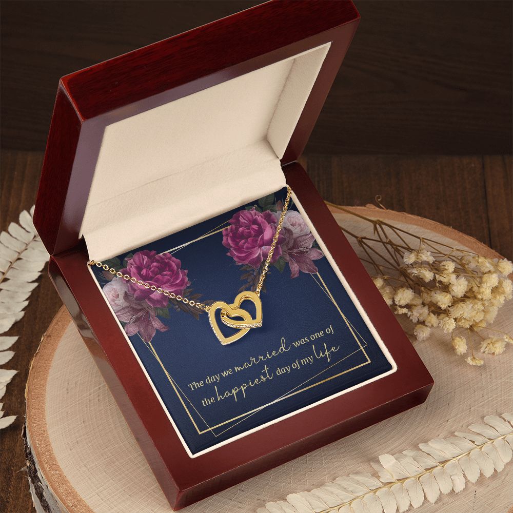 The day we married Interlock love Necklace, wife present, Personalized gifts