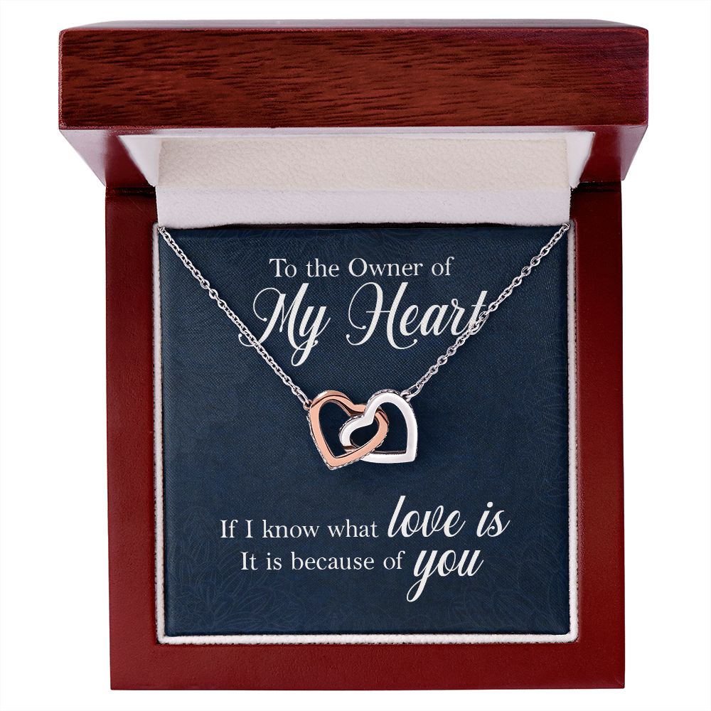 To the owner of my heart Interlock love Necklace, wife present, Personalized gifts
