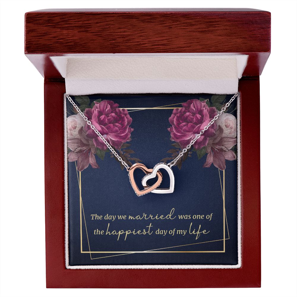 The day we married Interlock love Necklace, wife present, Personalized gifts