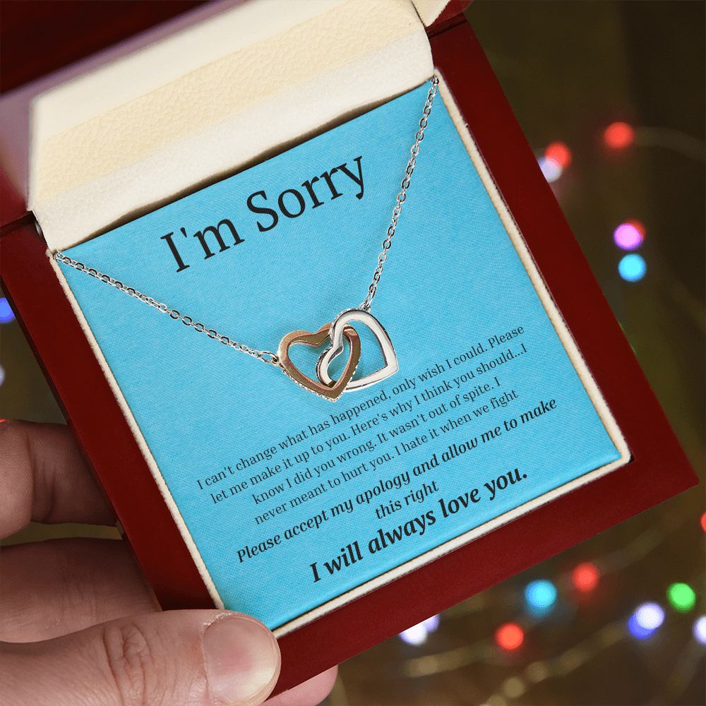 Interlocking Necklace, I'm sorry, gift for her