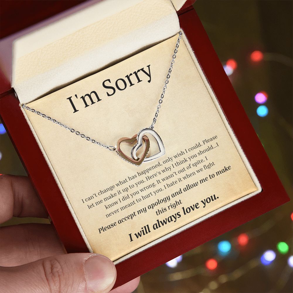 Interlocking Necklace, I'm sorry, gift for her