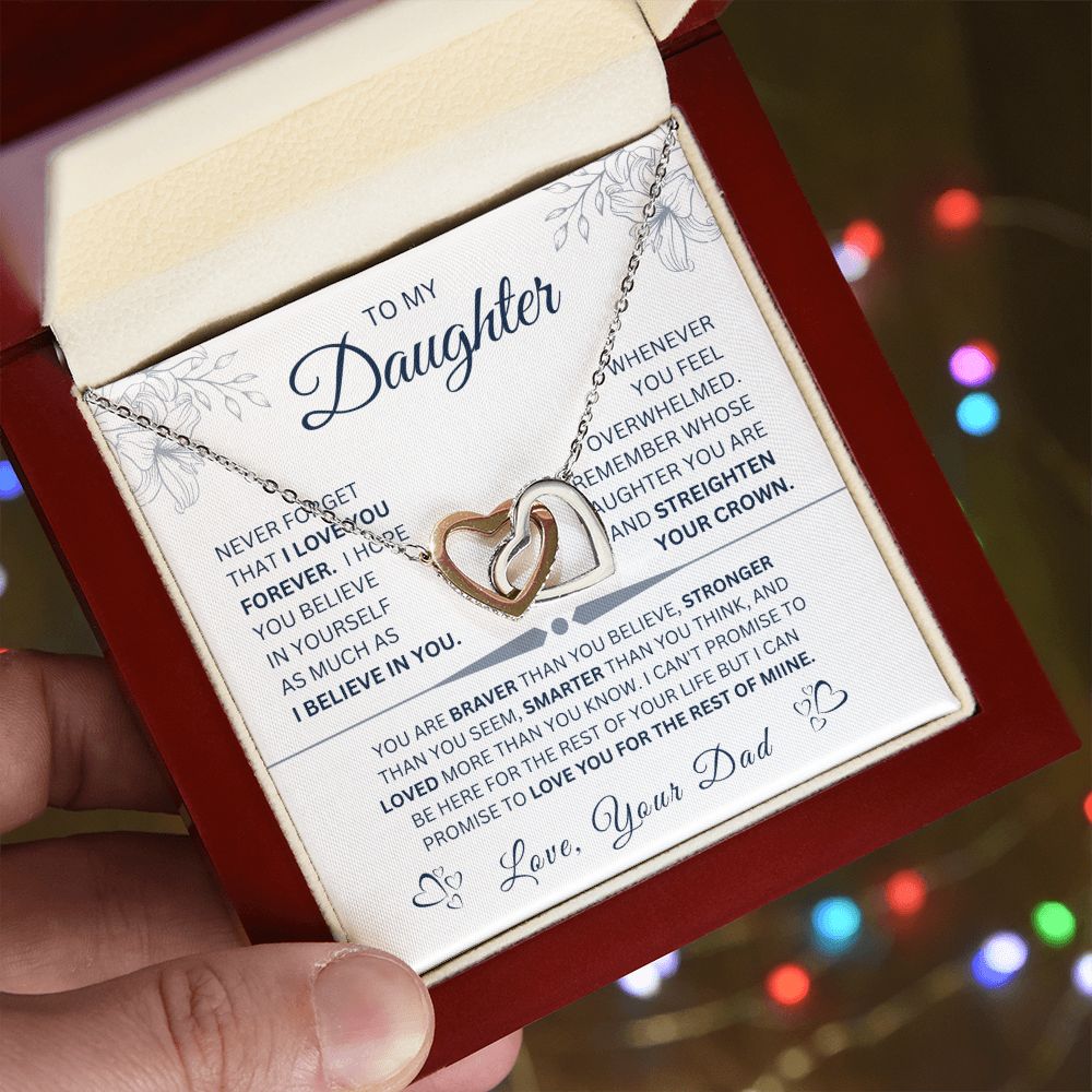 Interlock love Necklace, wife present, Personalized gifts, Daughter
