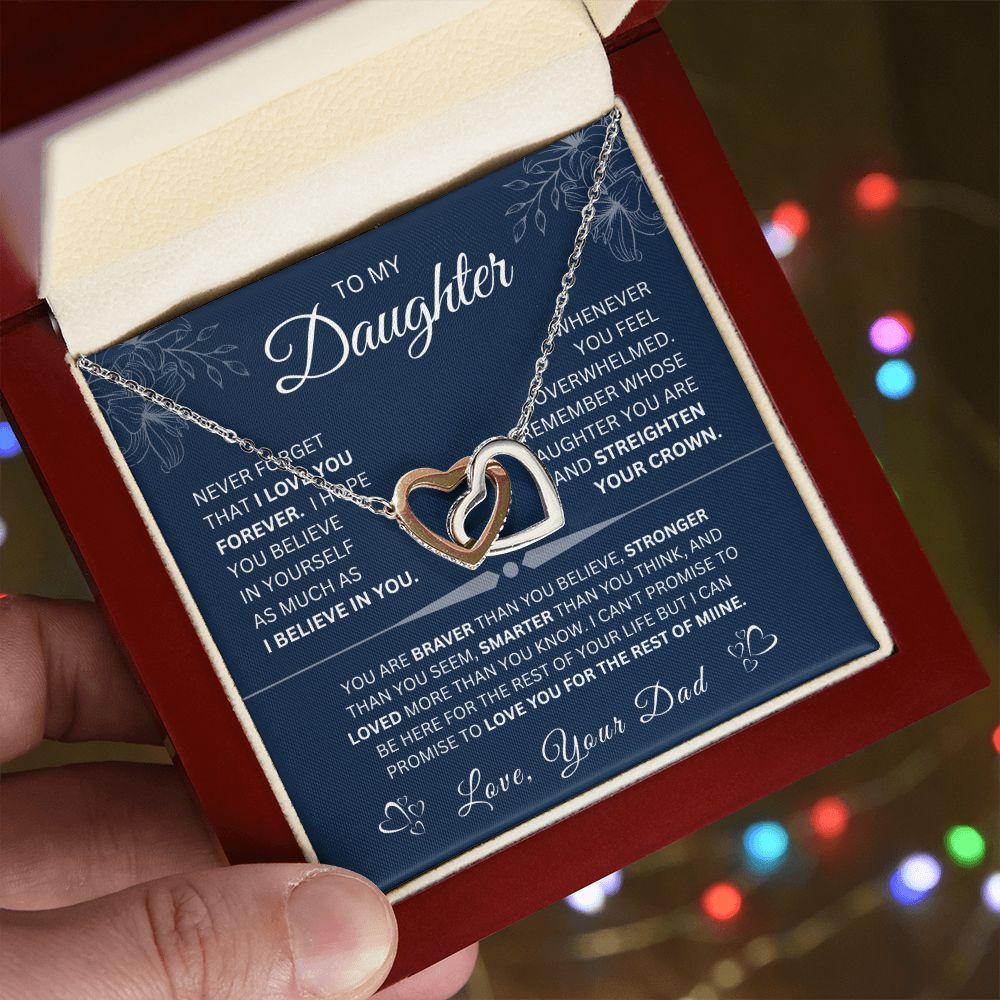 Interlock love Necklace, wife present, Personalized gifts, Daughter,