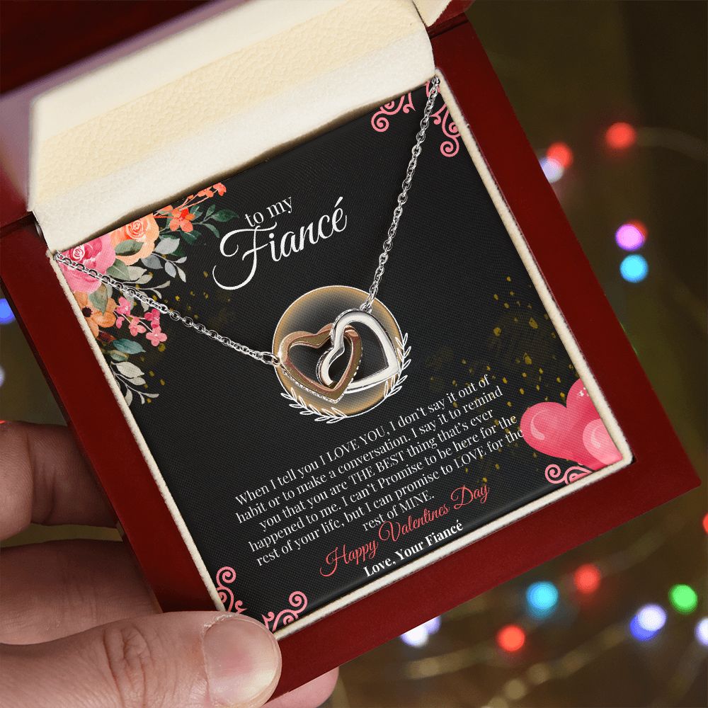 To my Fiance Gift, Interlocking Necklace, Valentines day Necklace