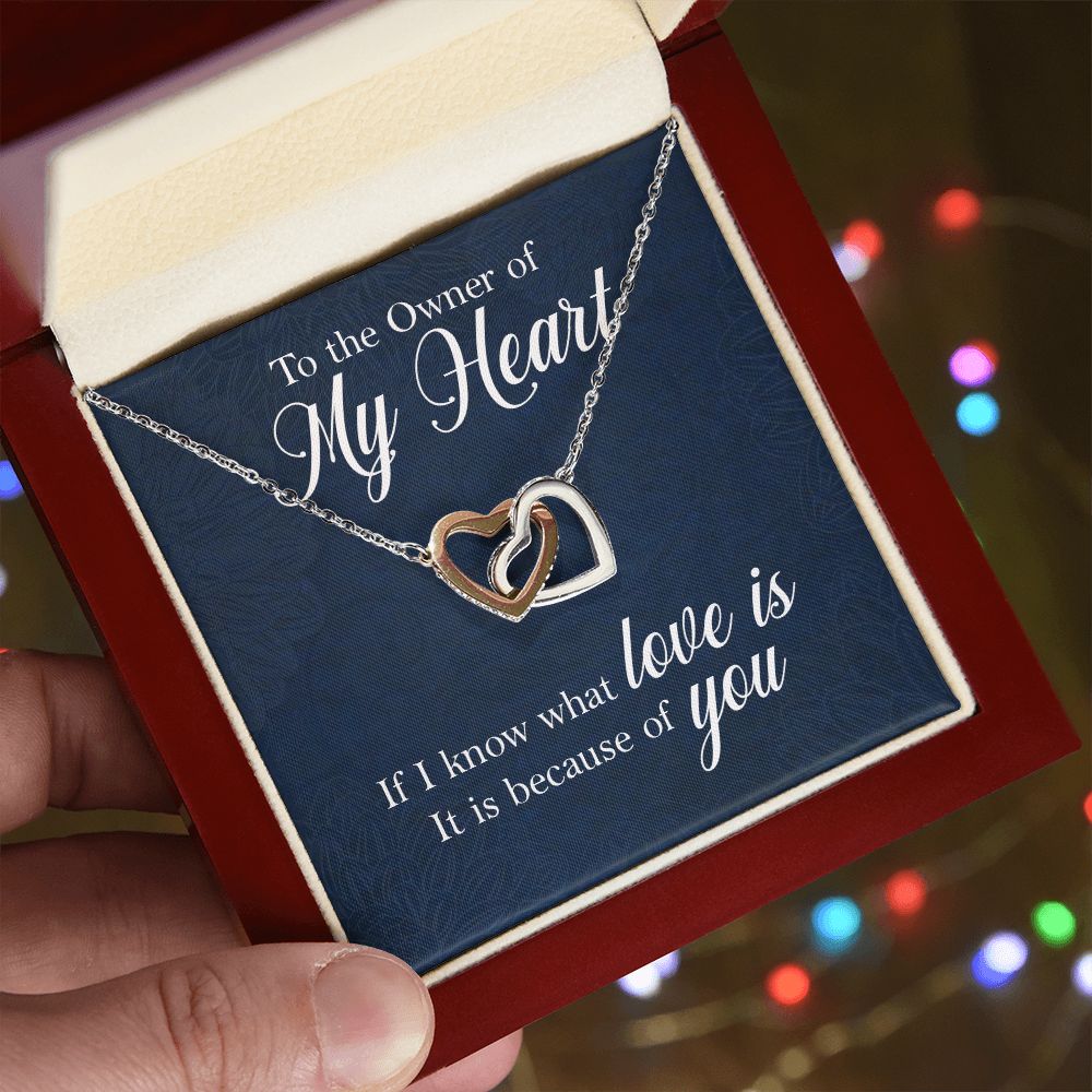 To the owner of my heart Interlock love Necklace, wife present, Personalized gifts
