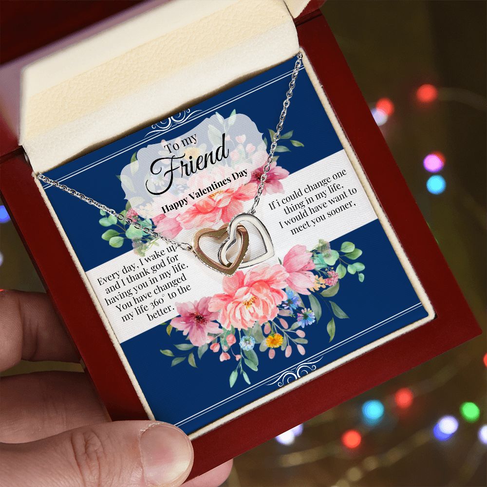 Friend, Interlocking Heart Necklace, Valentines day gift